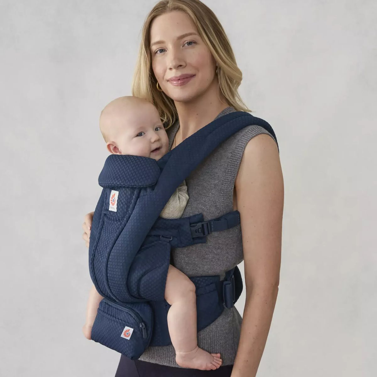 Ergobaby Omni Deluxe Newborn Baby Carrier 0-48M - Midnight Blue - Built for Daily Adventures